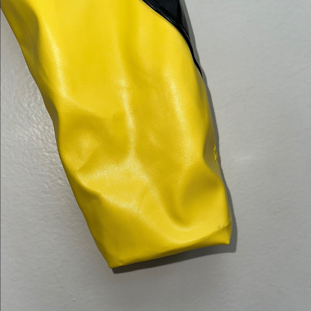 Yellow and Black Women's Two Piece Faux Leather Set - Picture 8 of 9